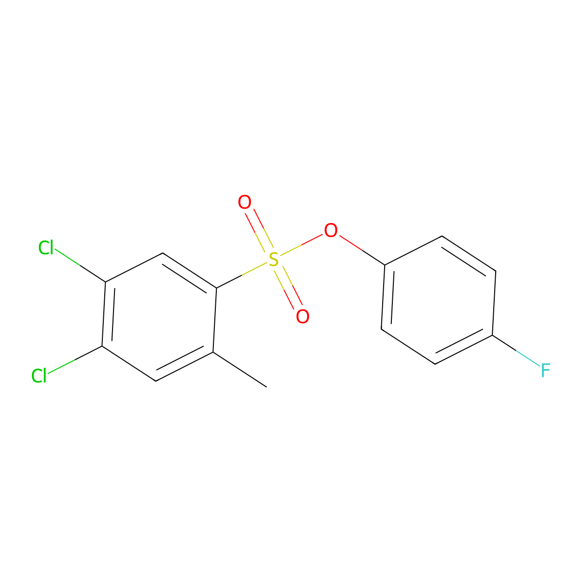 4-Fluorophenyl 4,5-dichloro-2-methylbenzene-1-sulfonate molecular structure, CAS 2361724-39-0