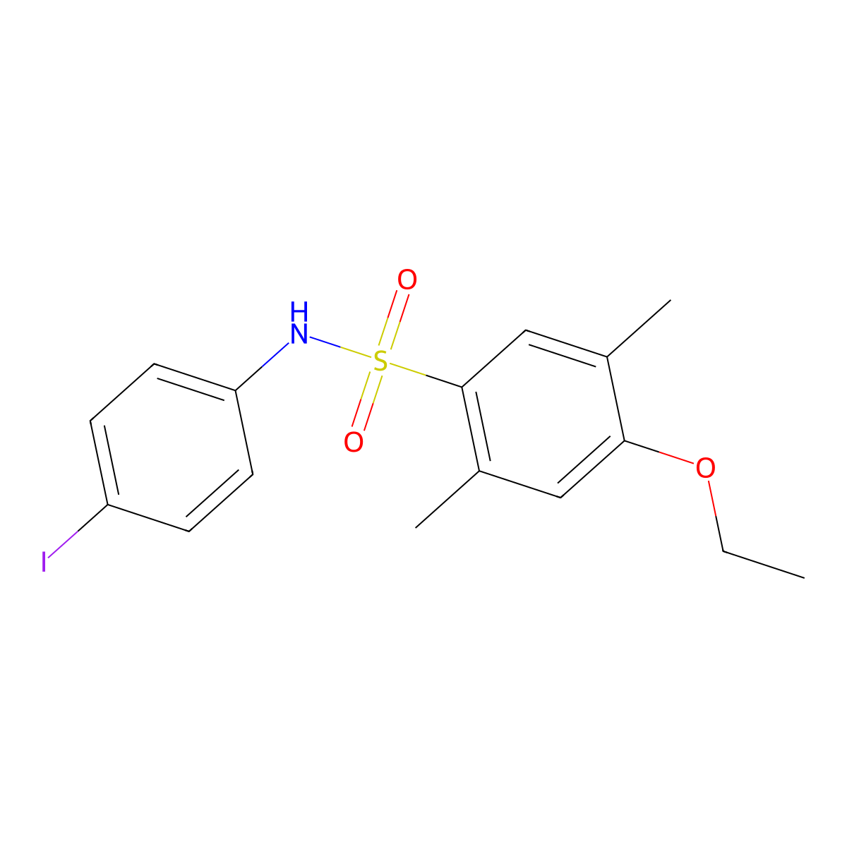 4-ethoxy-N-(4-iodophenyl)-2,5-dimethylbenzene-1-sulfonamide molecular structure, CAS 2361725-39-3