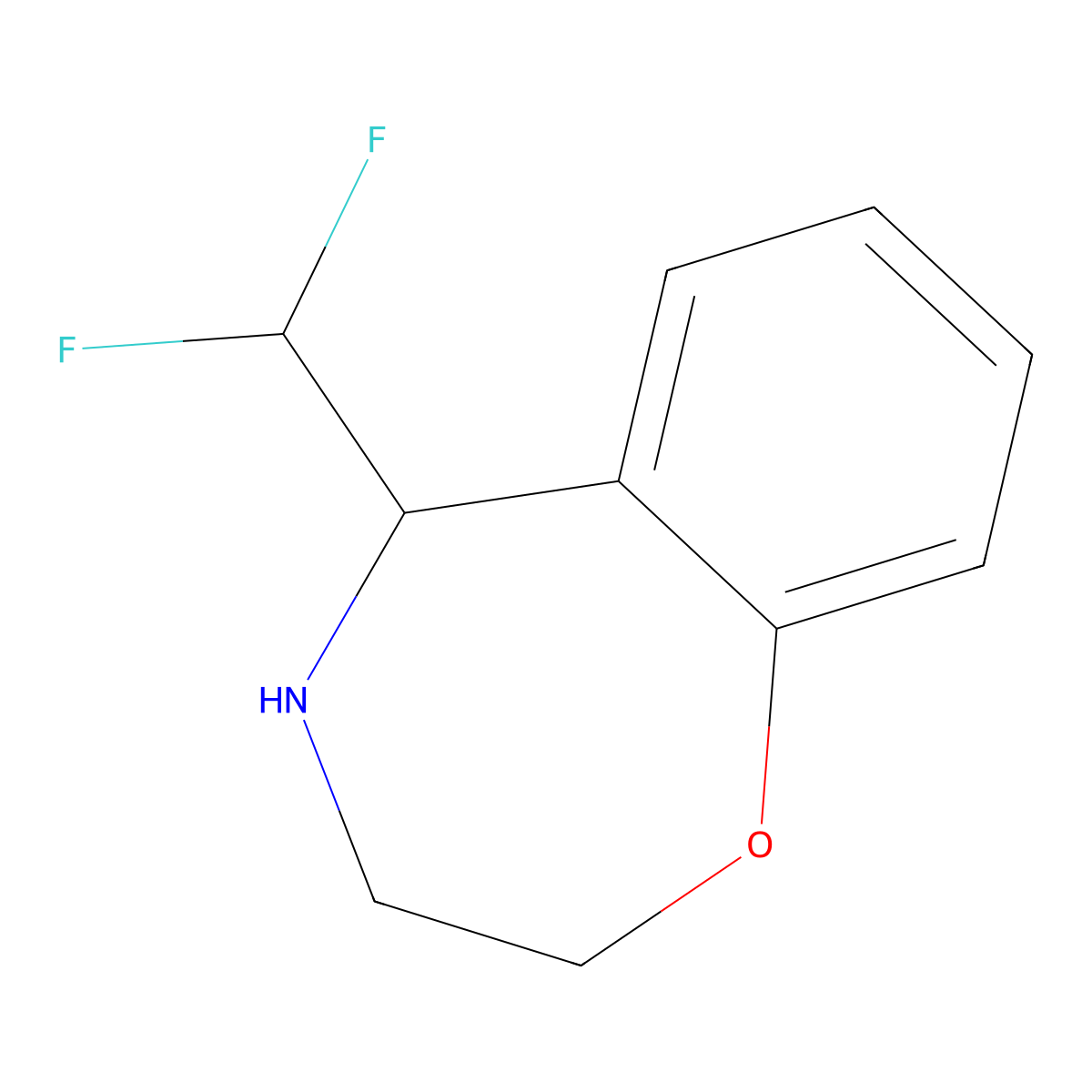 5-(Difluoromethyl)-2,3,4,5-tetrahydro-1,4-benzoxazepine molecular structure, CAS 2361725-54-2