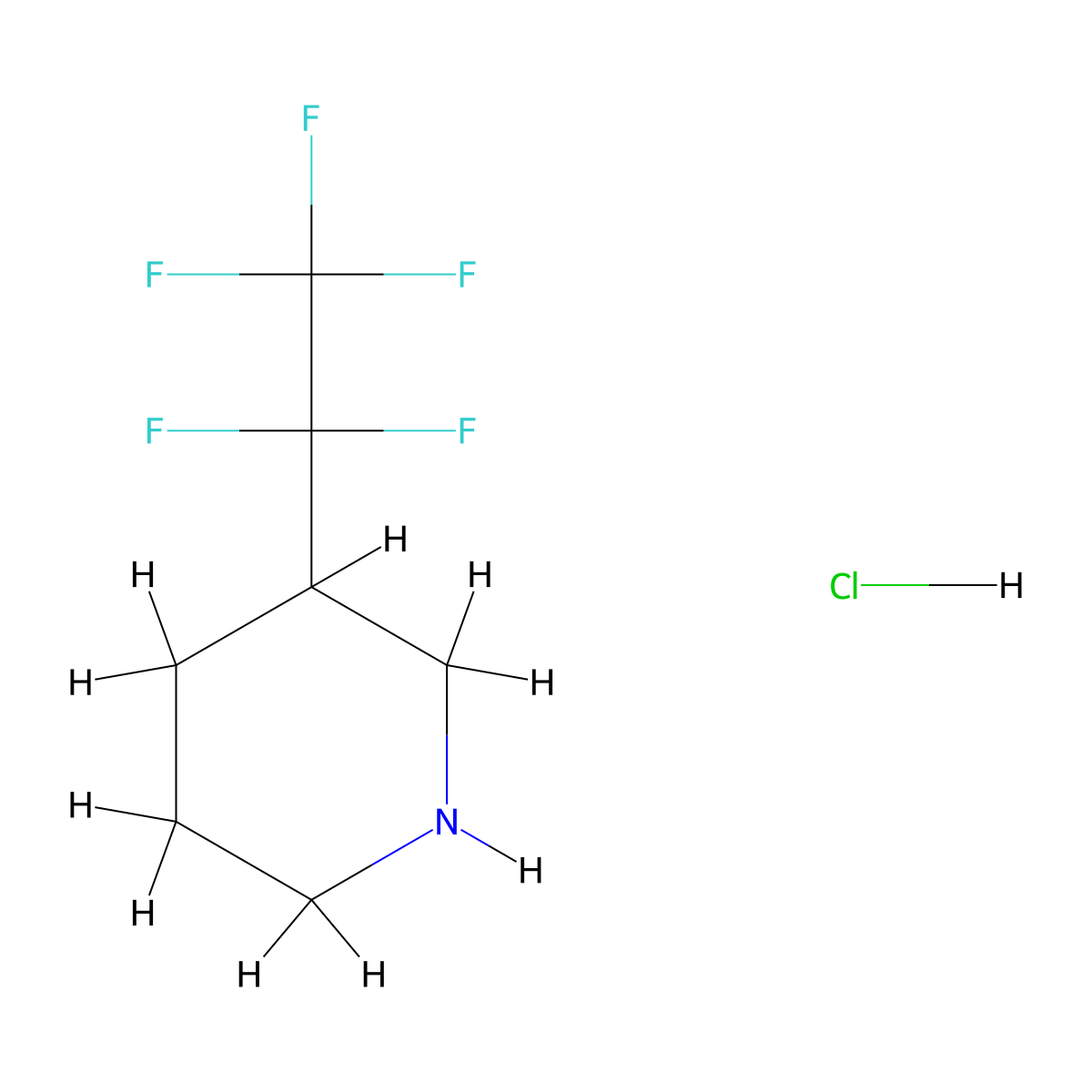 3-(Pentafluoroethyl)piperidine hydrochloride molecular structure, CAS 2361725-61-1