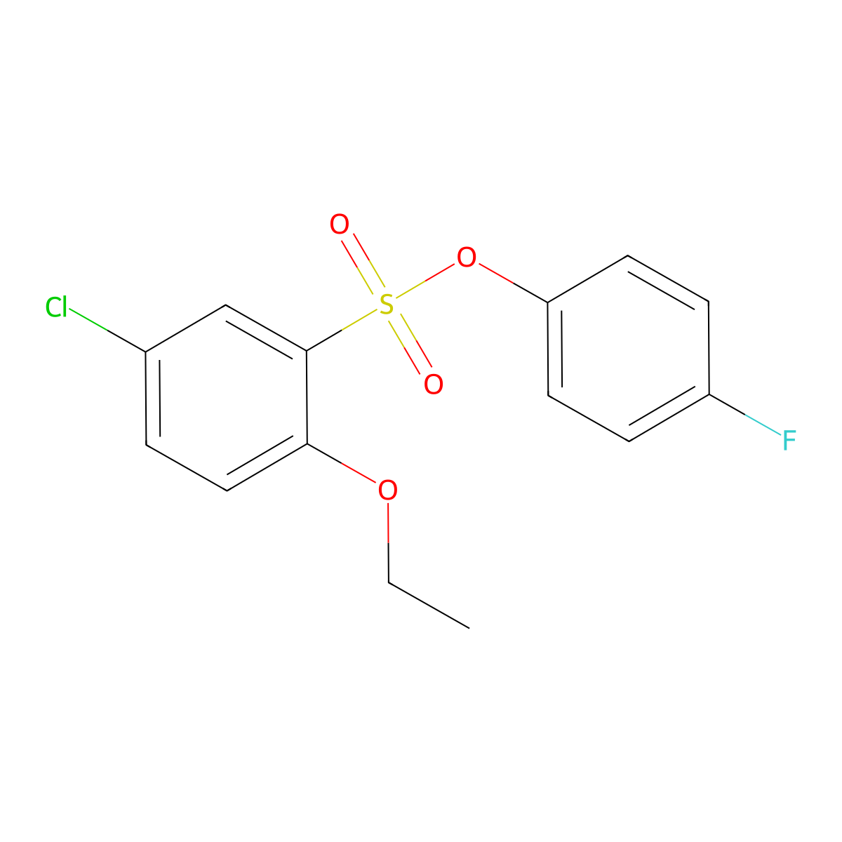 4-Fluorophenyl 5-chloro-2-ethoxybenzene-1-sulfonate molecular structure, CAS 2361728-90-5