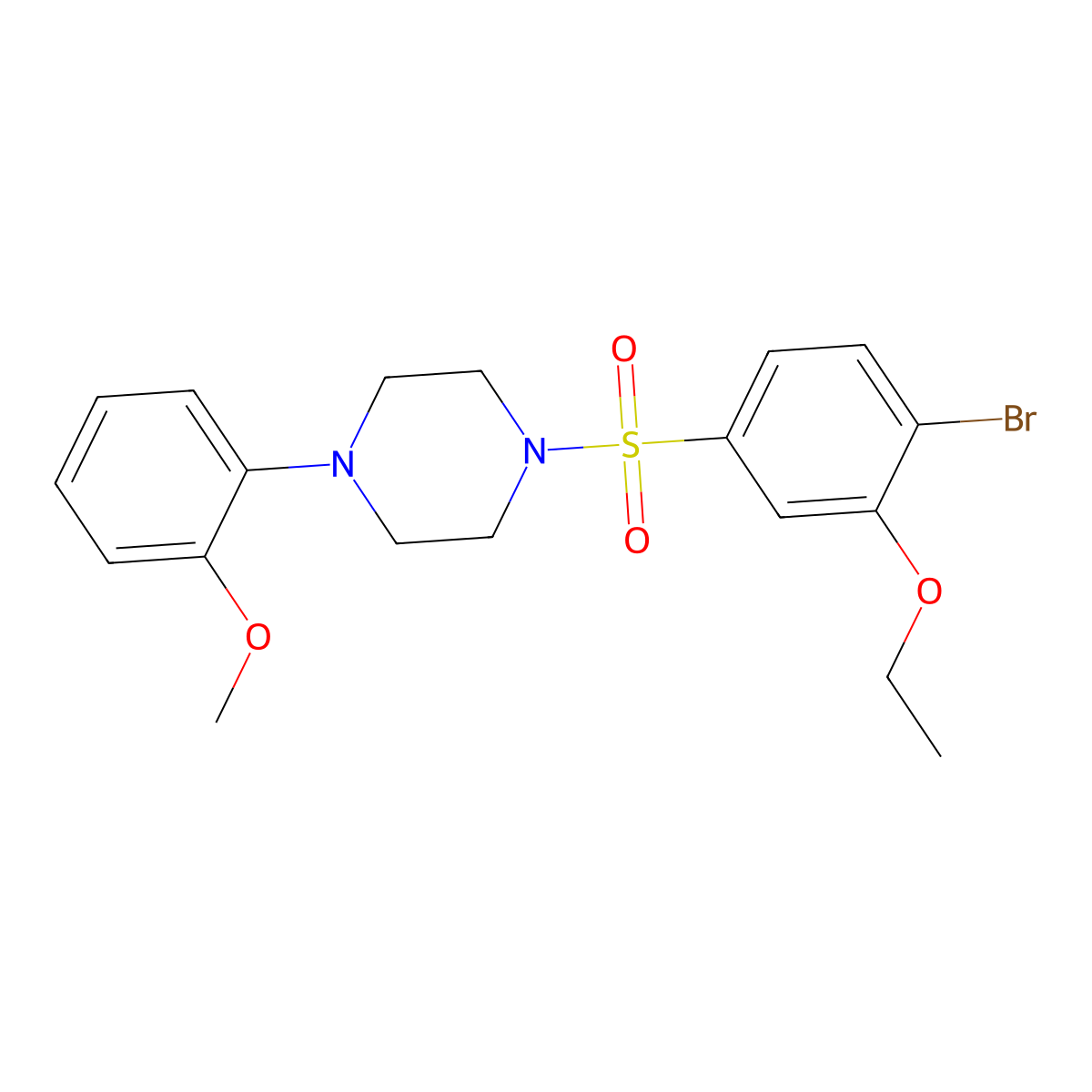 1-(4-Bromo-3-ethoxybenzenesulfonyl)-4-(2-methoxyphenyl)piperazine molecular structure, CAS 2361729-05-5