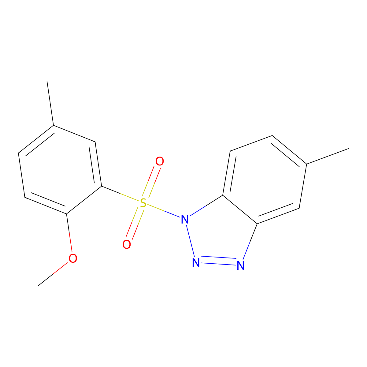 1-(2-methoxy-5-methylbenzenesulfonyl)-5-methyl-1H-1,2,3-benzotriazole molecular structure, CAS 2361729-24-8