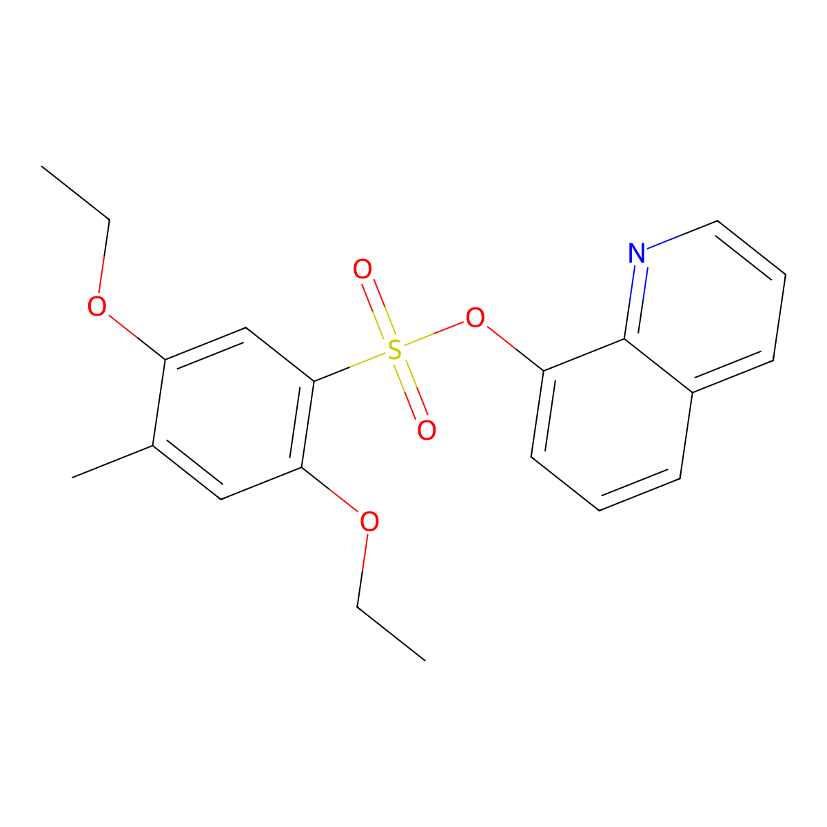 Quinolin-8-yl 2,5-diethoxy-4-methylbenzenesulfonate molecular structure, CAS 2361729-46-4