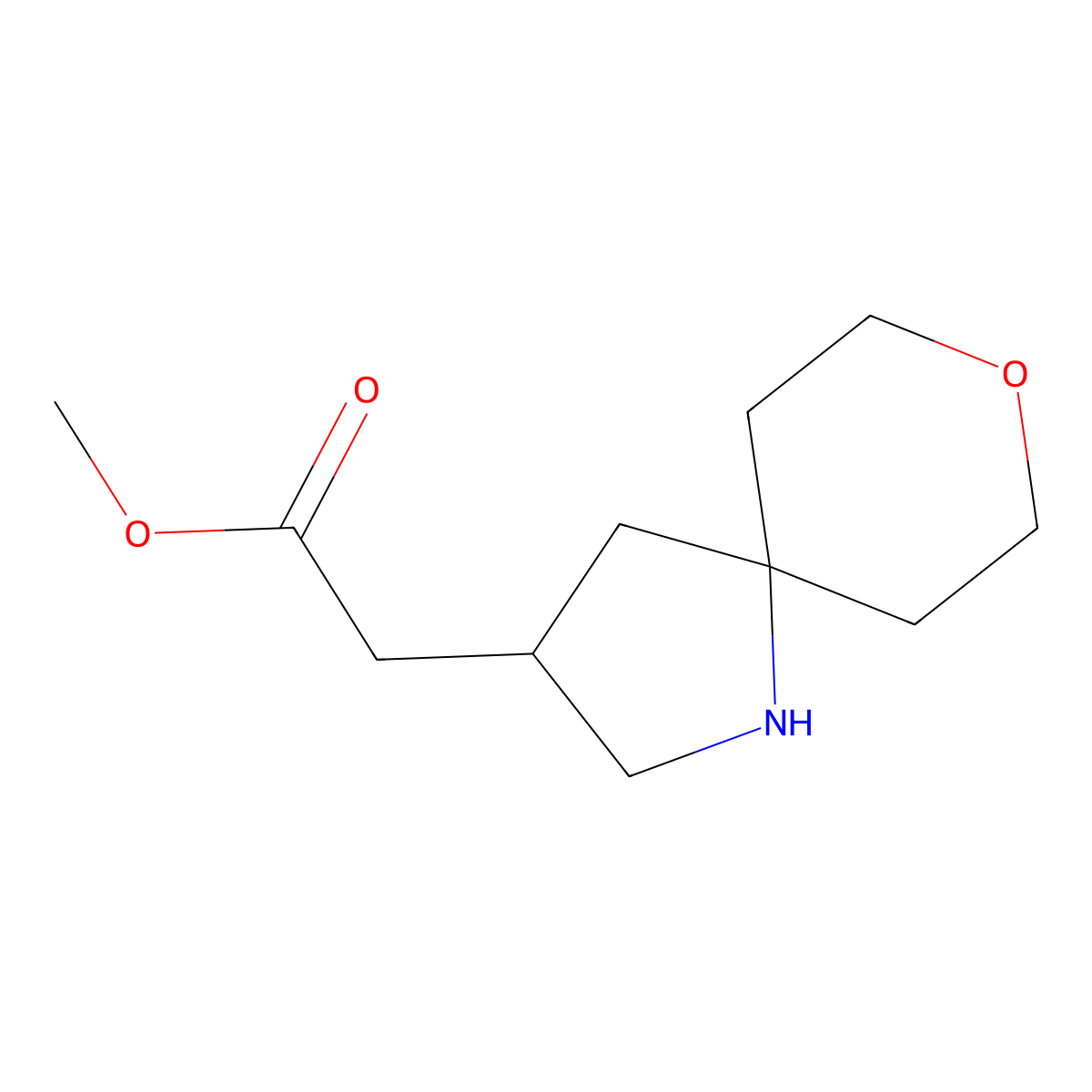 Methyl 2-{8-oxa-1-azaspiro[4.5]decan-3-yl}acetate molecular structure, CAS 2361730-64-3