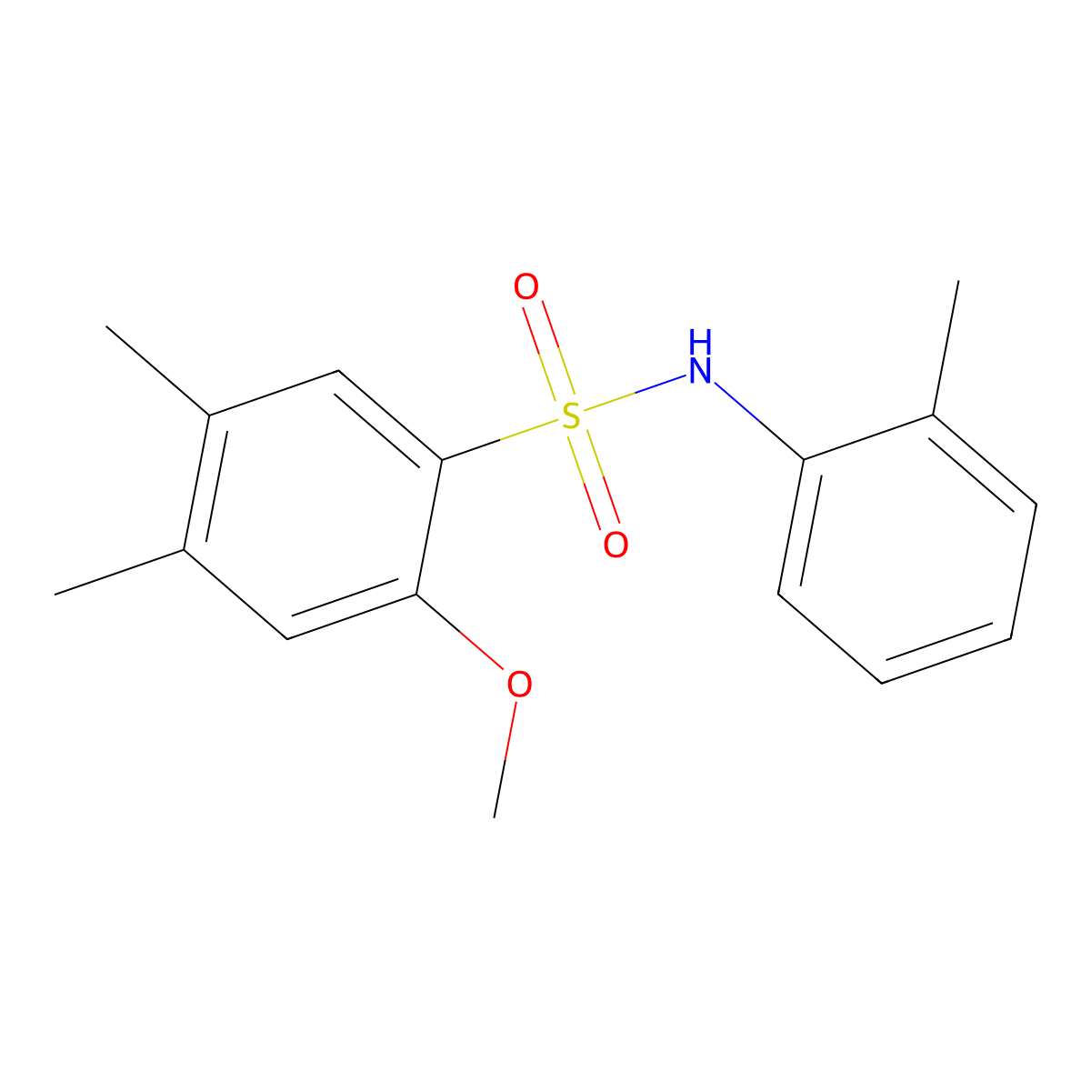 2-methoxy-4,5-dimethyl-N-(2-methylphenyl)benzene-1-sulfonamide molecular structure, CAS 2361731-97-5