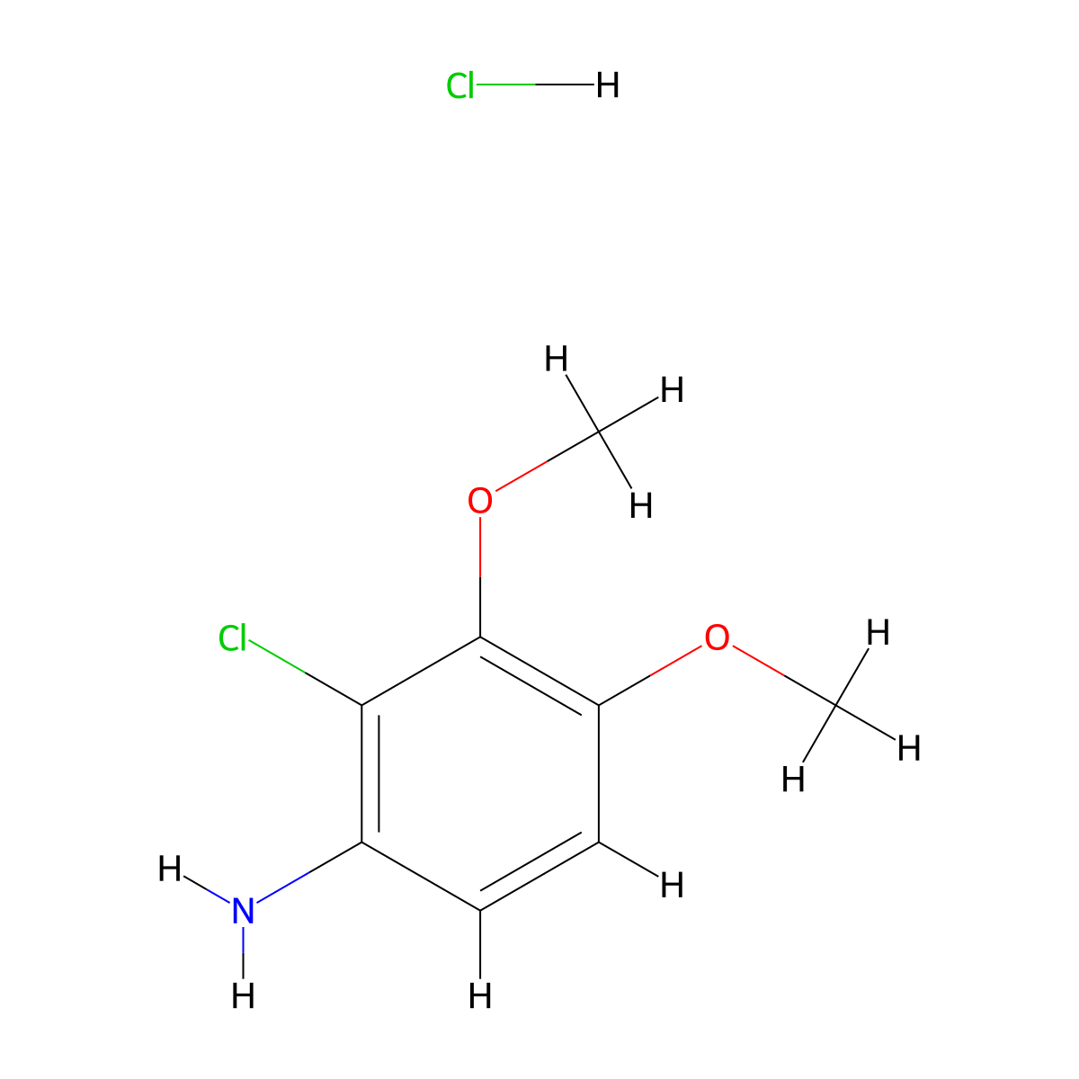 2-Chloro-3,4-dimethoxyaniline hydrochloride molecular structure, CAS 2361732-31-0
