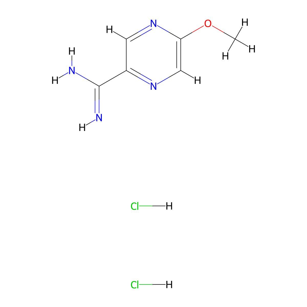 5-Methoxypyrazine-2-carboximidamide dihydrochloride molecular structure, CAS 2361732-55-8