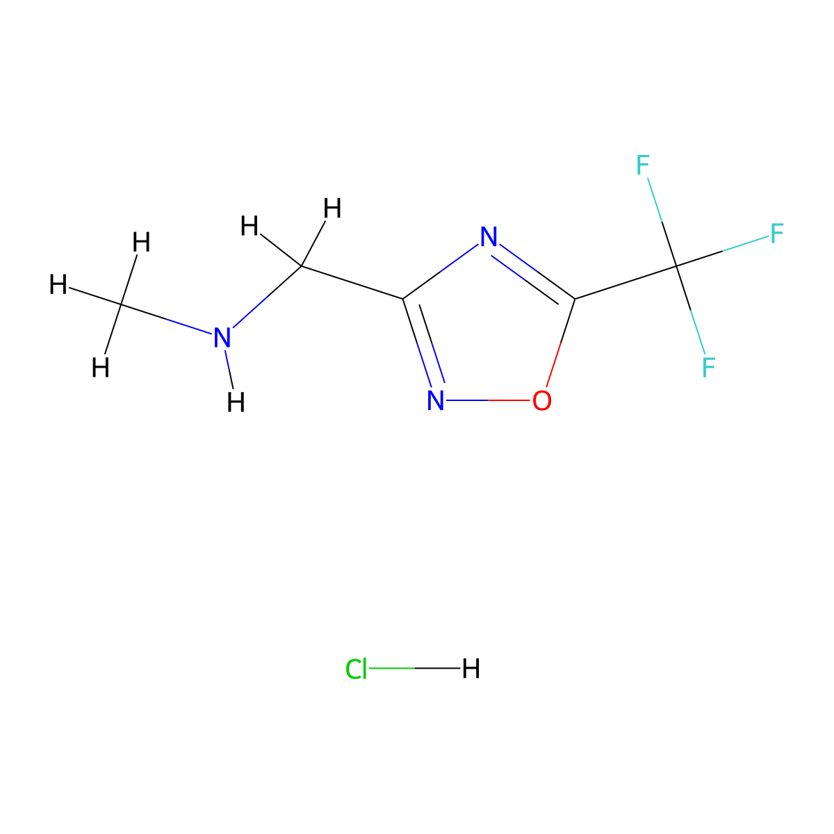 Methyl({[5-(trifluoromethyl)-1,2,4-oxadiazol-3-yl]methyl})aminehydrochloride molecular structure, CAS 2361732-85-4