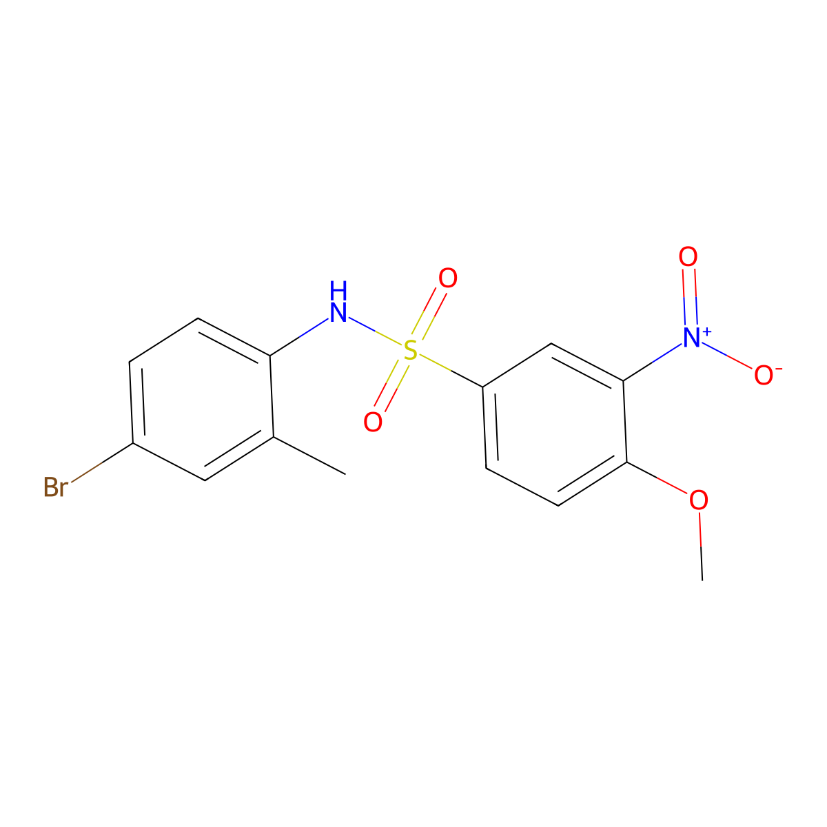 N-(4-bromo-2-methylphenyl)-4-methoxy-3-nitrobenzenesulfonamide molecular structure, CAS 2361733-78-8