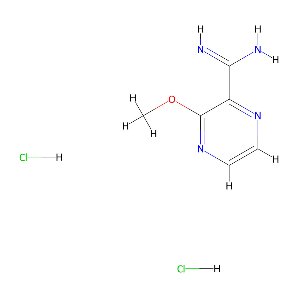 3-Methoxypyrazine-2-carboximidamide dihydrochloride molecular structure, CAS 2361734-42-9