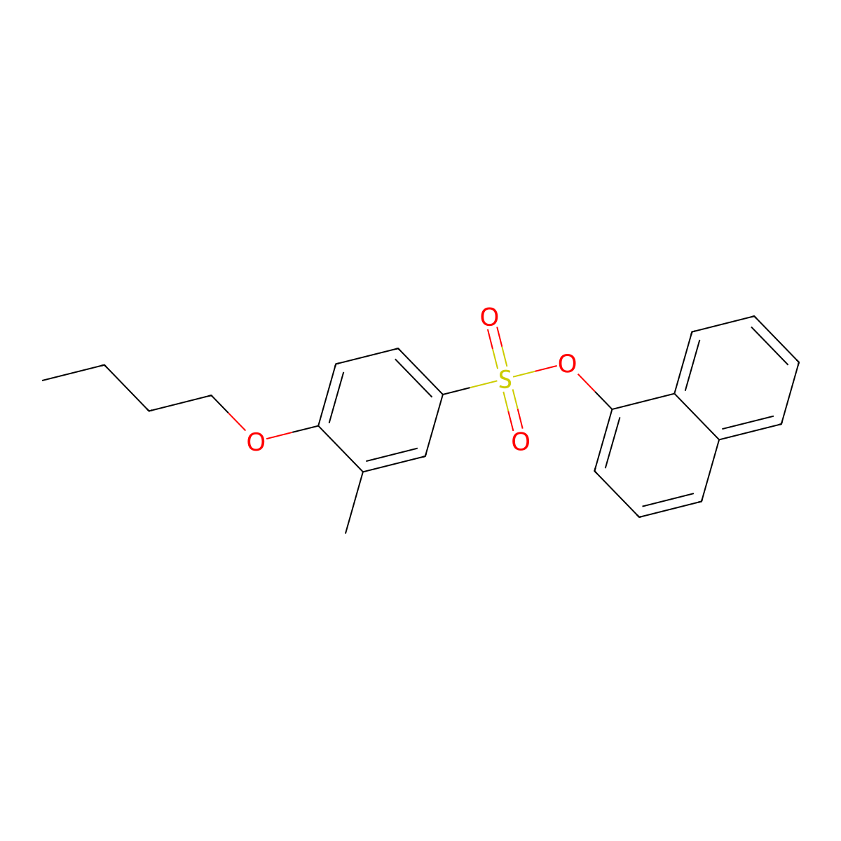 Naphthalen-1-yl 4-butoxy-3-methylbenzene-1-sulfonate molecular structure, CAS 2361740-81-8