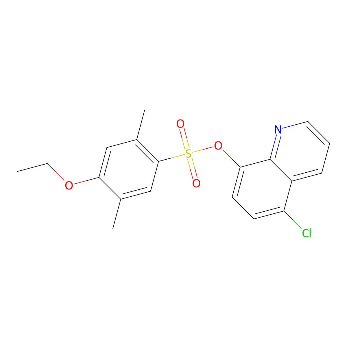 5-Chloroquinolin-8-yl 4-ethoxy-2,5-dimethylbenzene-1-sulfonate molecular structure, CAS 2361742-00-7