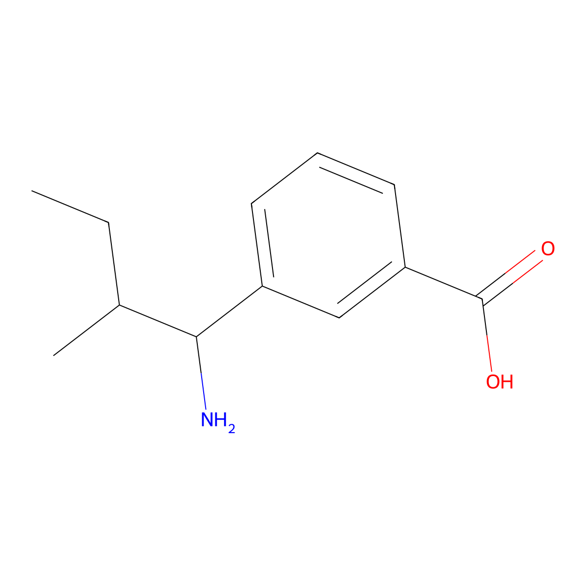 3-(1-Amino-2-methylbutyl)benzoic acid molecular structure, CAS 2361743-89-5
