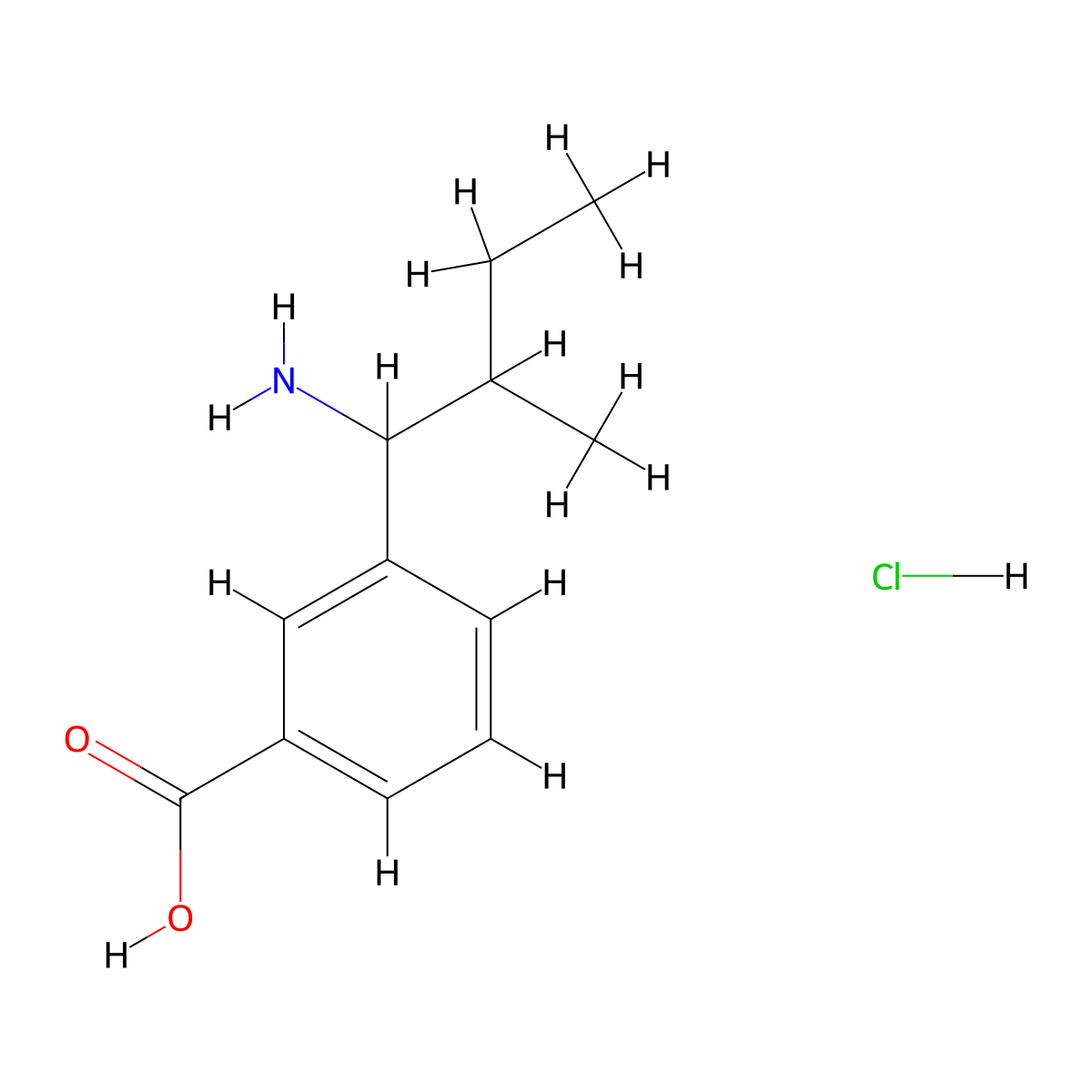 3-(1-Amino-2-methylbutyl)benzoic acid hydrochloride molecular structure, CAS 2361743-90-8