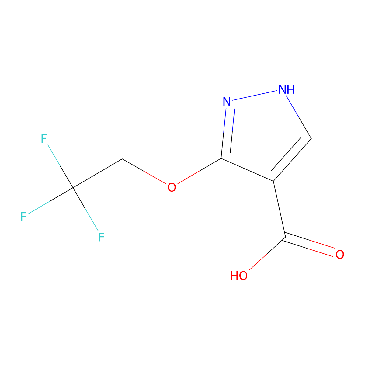 3-(2,2,2-trifluoroethoxy)-1H-pyrazole-4-carboxylic acid molecular structure, CAS 2361746-12-3