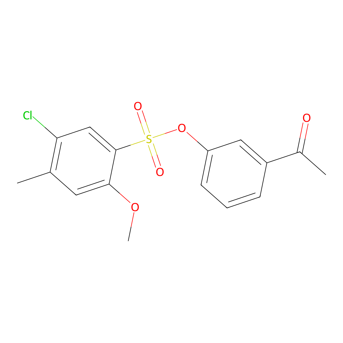 (3-Acetylphenyl) 5-chloro-2-methoxy-4-methylbenzenesulfonate molecular structure, CAS 2361746-46-3
