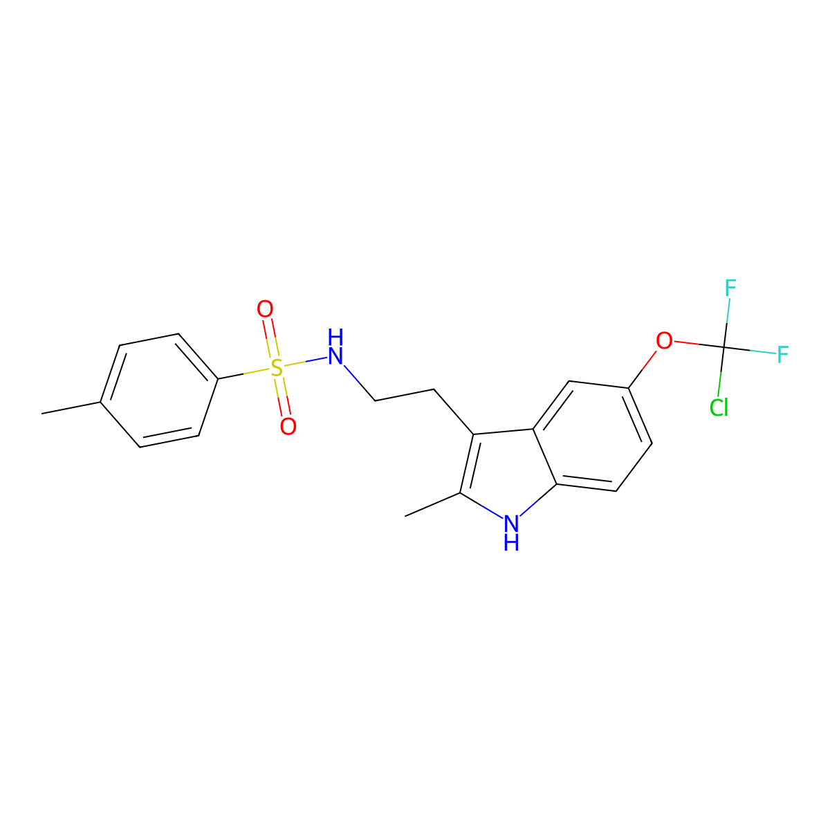 N-{2-[5-(chlorodifluoromethoxy)-2-methyl-1H-indol-3-yl]ethyl}-4-methylbenzene-1-sulfonamide molecular structure, CAS 2361749-31-5