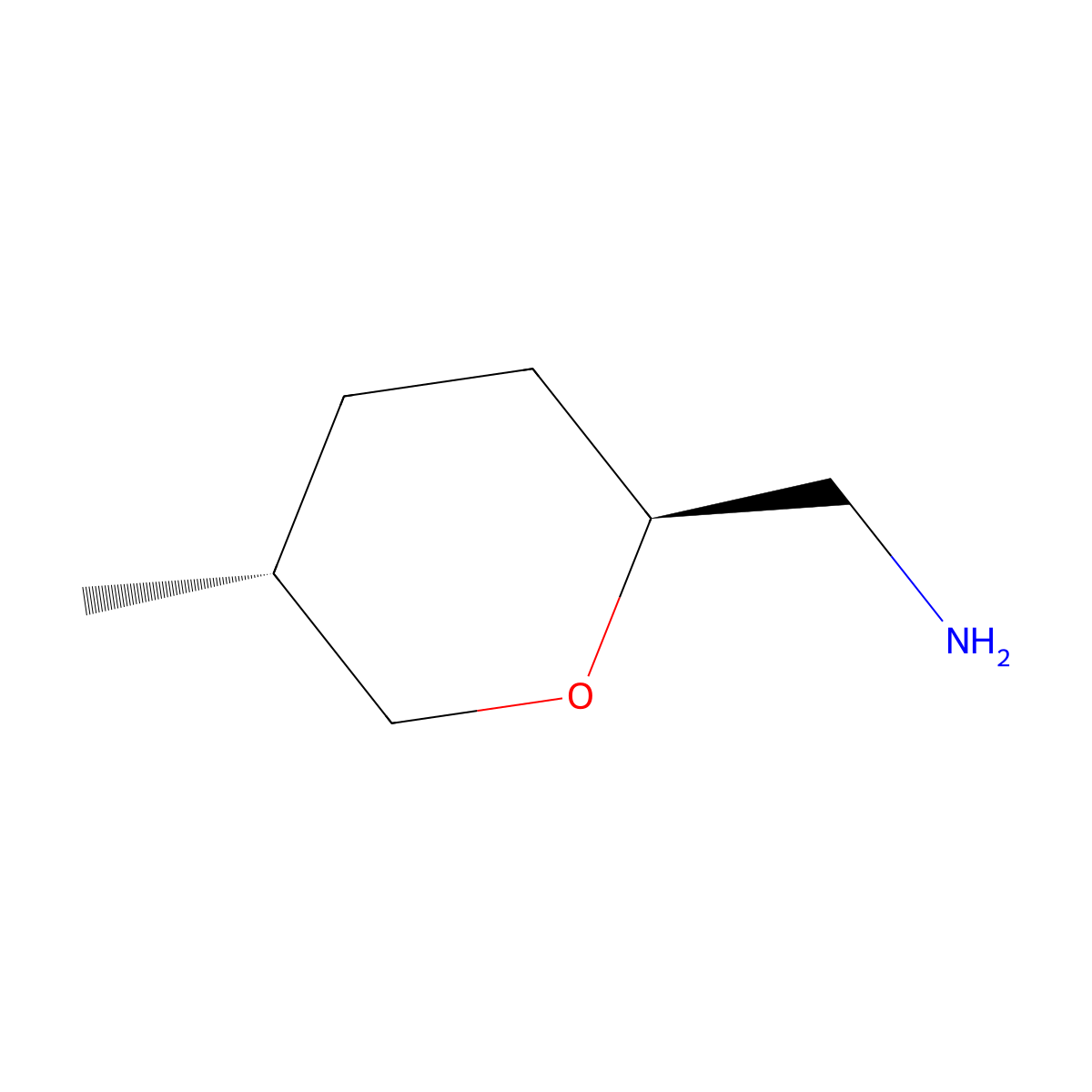 rac-[(2R,5S)-5-methyloxan-2-yl]methanamine molecular structure, CAS 2361752-30-7