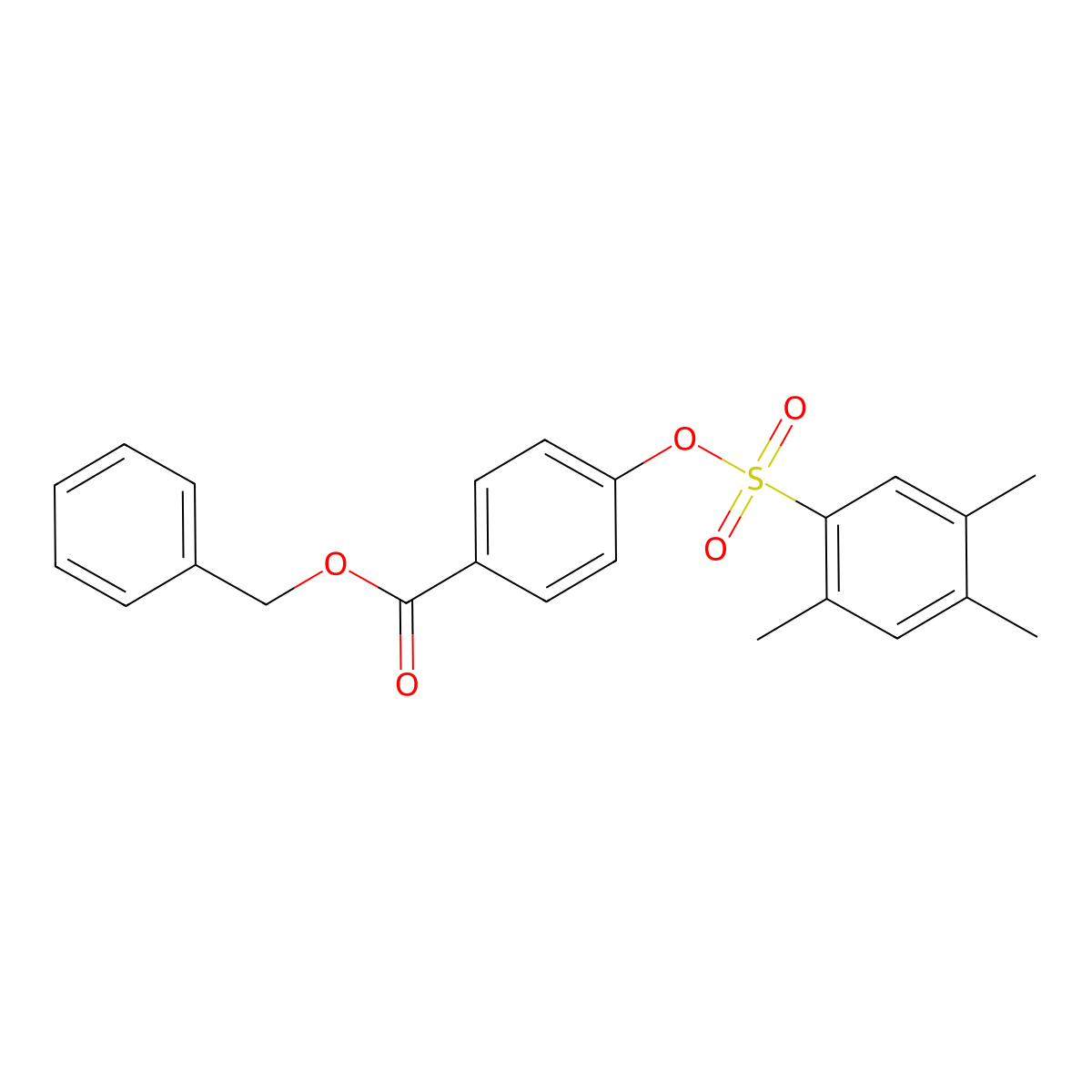 Benzyl 4-[(2,4,5-trimethylbenzenesulfonyl)oxy]benzoate molecular structure, CAS 2361754-16-5