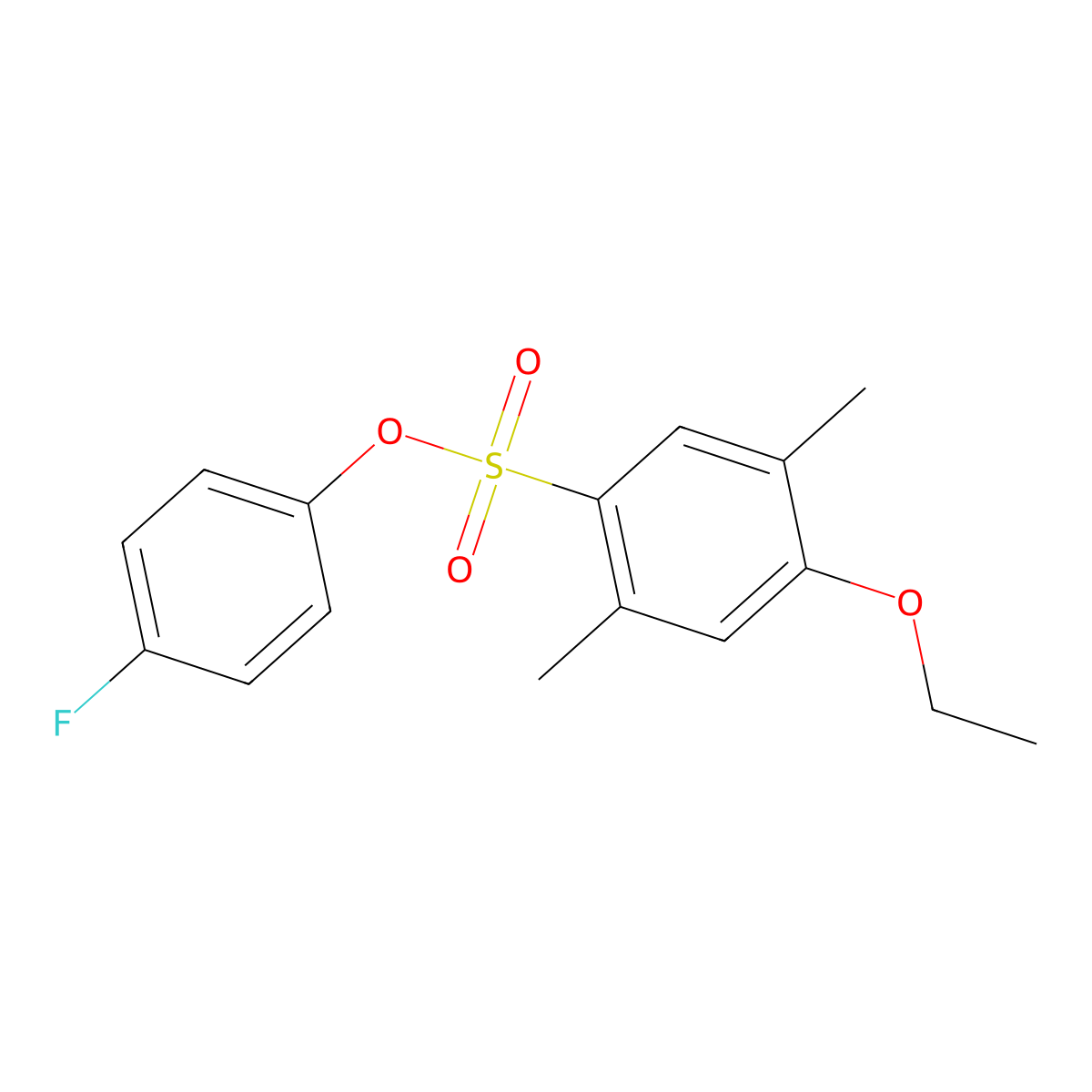 4-Fluorophenyl 4-ethoxy-2,5-dimethylbenzene-1-sulfonate molecular structure, CAS 2361754-39-2