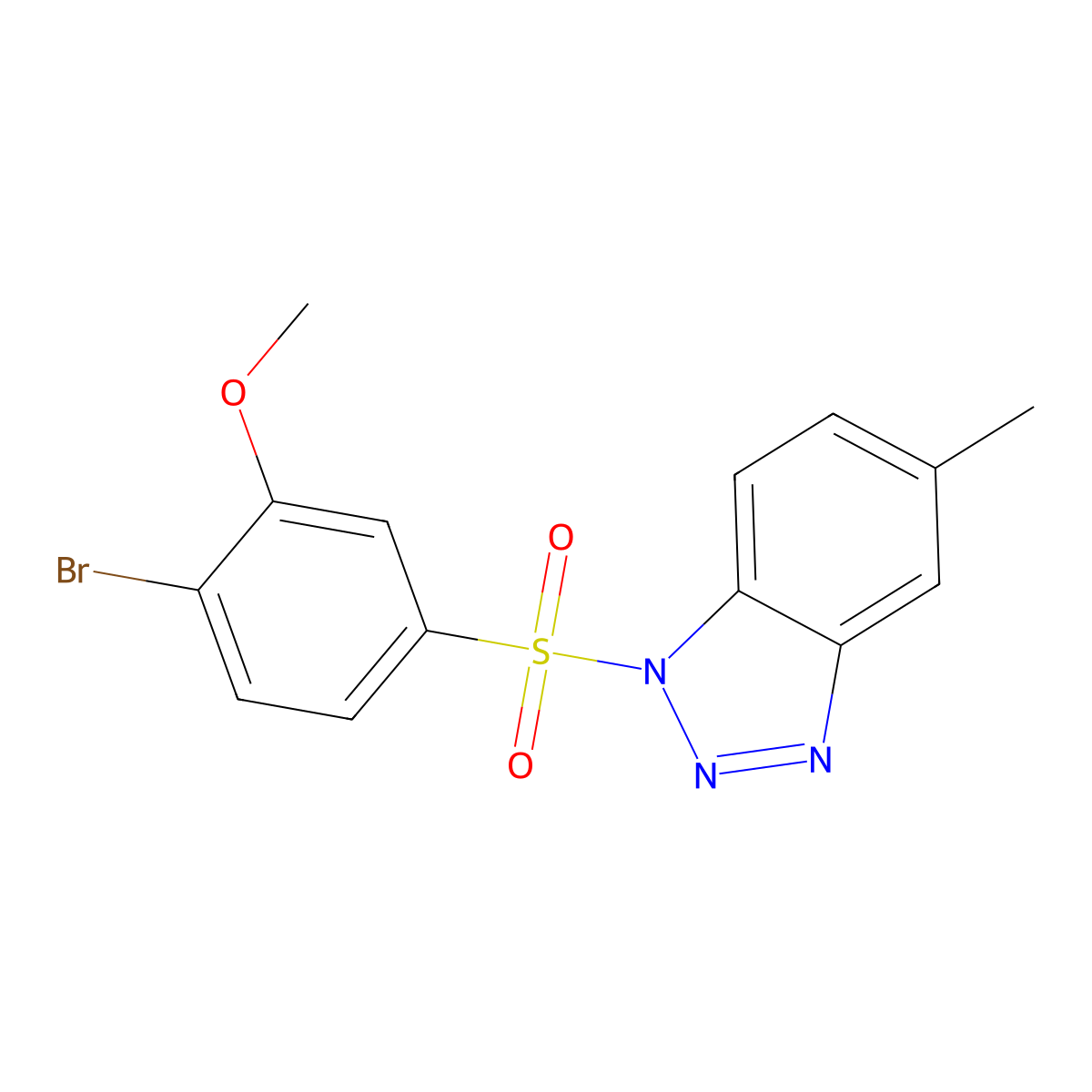 1-(4-bromo-3-methoxybenzenesulfonyl)-5-methyl-1H-1,2,3-benzotriazole molecular structure, CAS 2361754-45-0