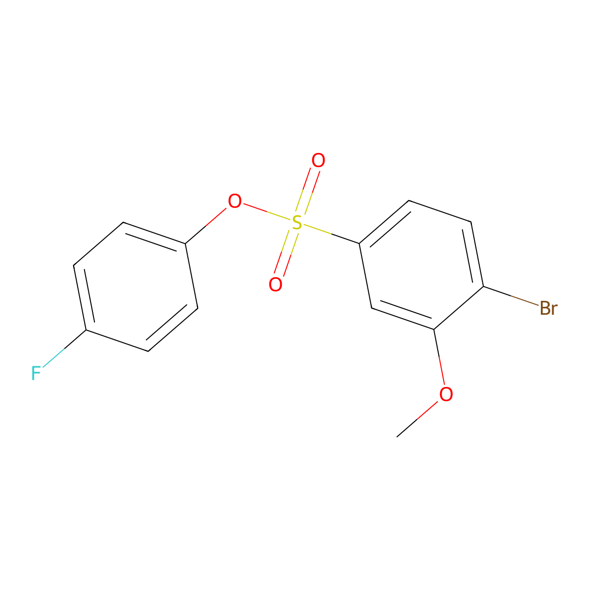 4-Fluorophenyl 4-bromo-3-methoxybenzene-1-sulfonate molecular structure, CAS 2361755-04-4