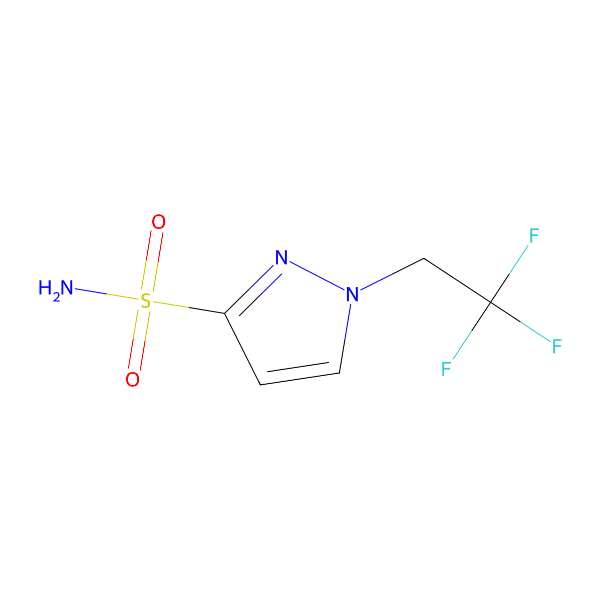 1-(2,2,2-trifluoroethyl)-1H-pyrazole-3-sulfonamide molecular structure, CAS 2361756-52-5