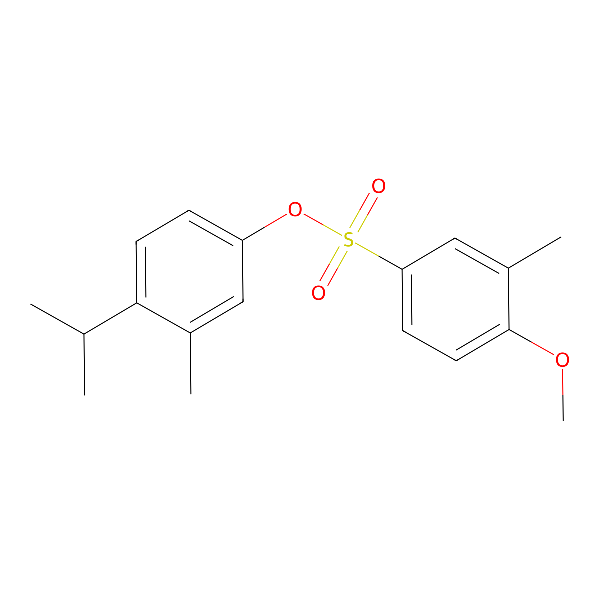 (3-Methyl-4-propan-2-ylphenyl) 4-methoxy-3-methylbenzenesulfonate molecular structure, CAS 2361756-71-8