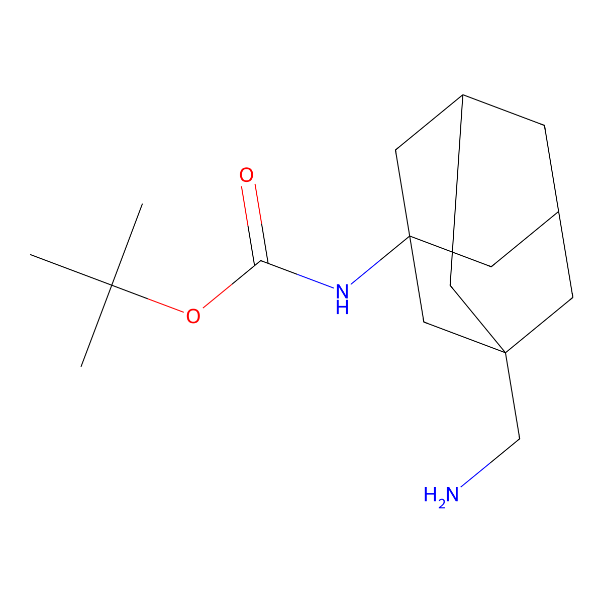 tert-butyl N-[3-(aminomethyl)adamantan-1-yl]carbamate molecular structure, CAS 2361759-99-9
