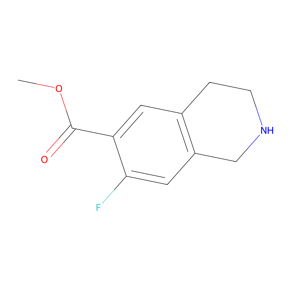Methyl 7-fluoro-1,2,3,4-tetrahydroisoquinoline-6-carboxylate molecular structure, CAS 2361760-67-8