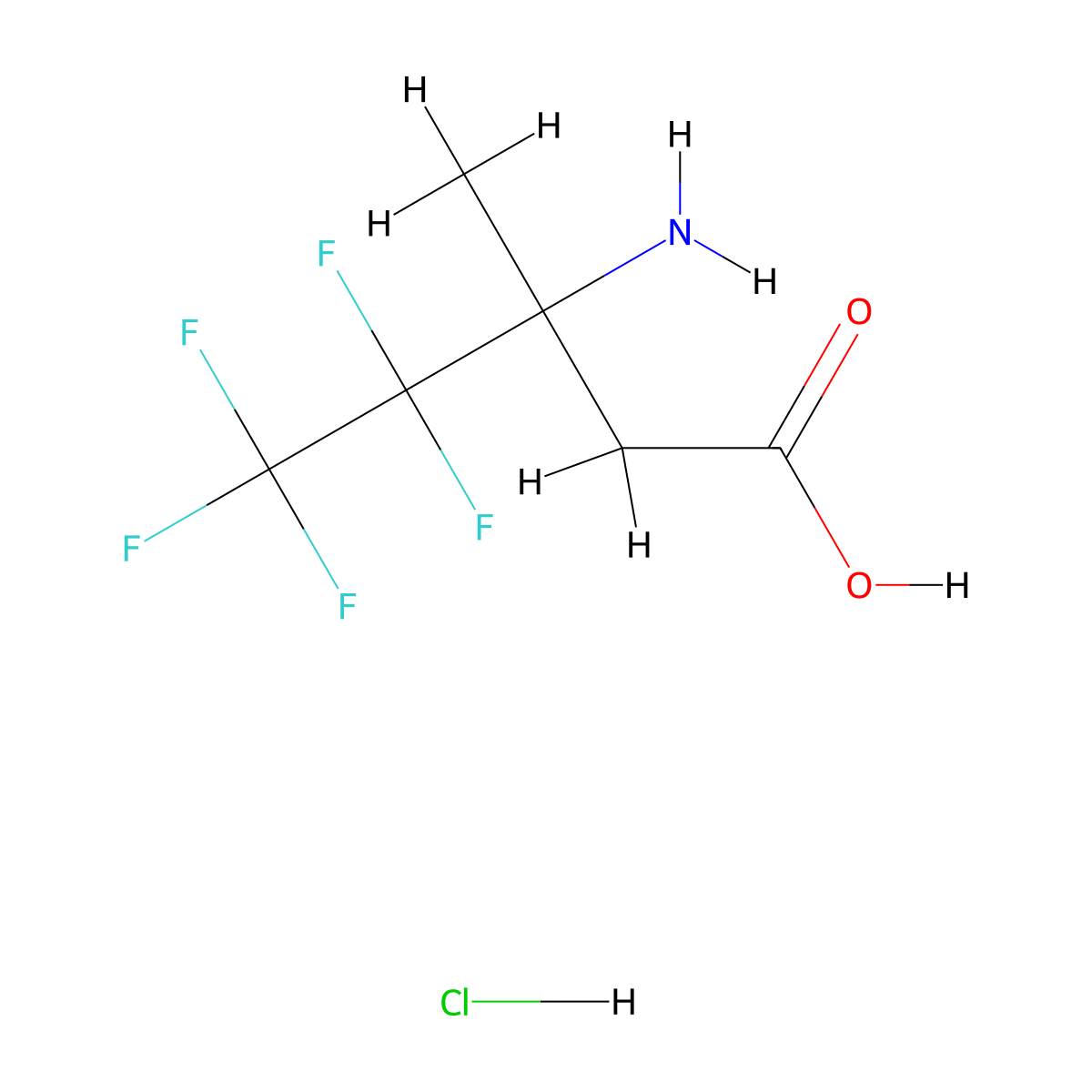 3-Amino-4,4,5,5,5-pentafluoro-3-methylpentanoic acid hydrochloride molecular structure, CAS 2361760-74-7