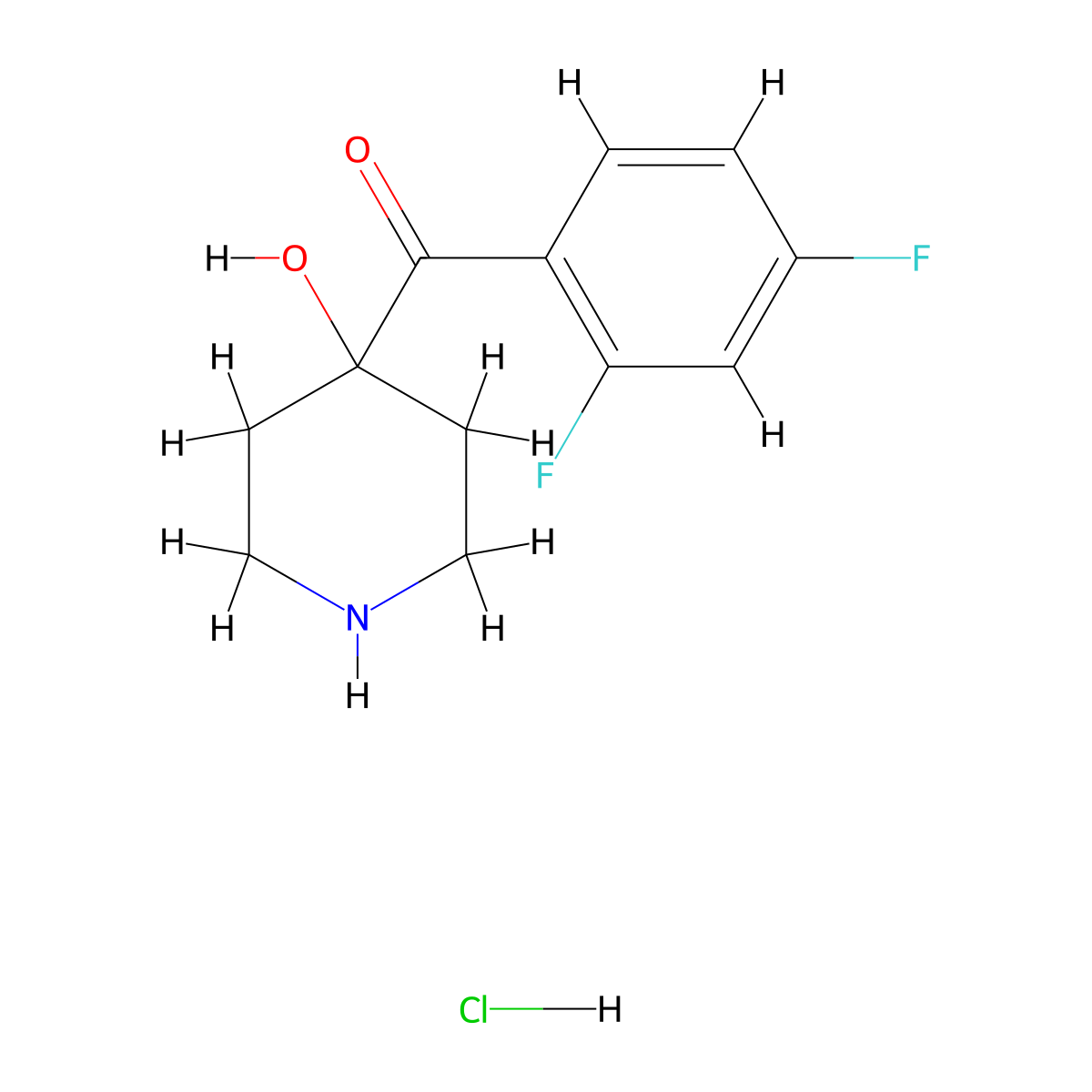 4-(2,4-Difluorobenzoyl)piperidin-4-ol hydrochloride molecular structure, CAS 2361760-77-0