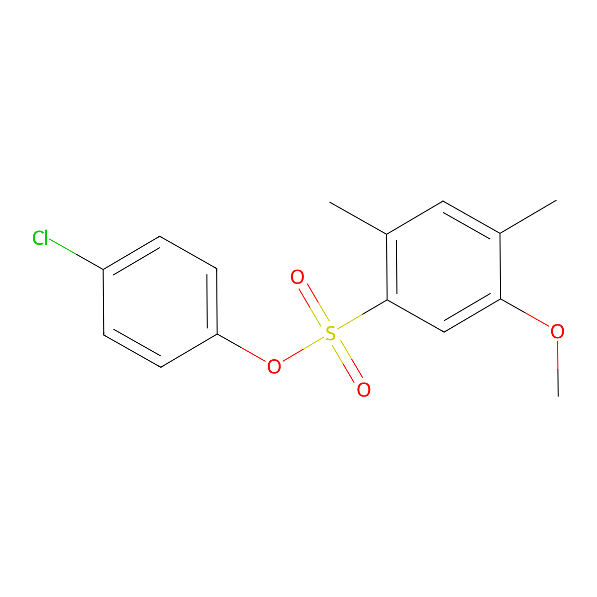 4-Chlorophenyl 5-methoxy-2,4-dimethylbenzene-1-sulfonate molecular structure, CAS 2361768-95-6