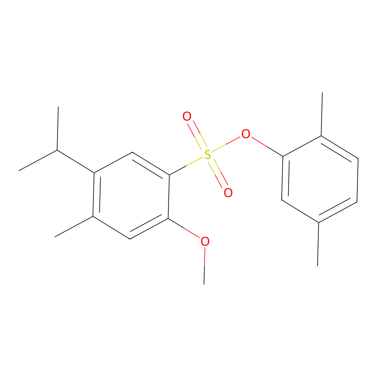 2,5-Dimethylphenyl 2-methoxy-4-methyl-5-(propan-2-yl)benzene-1-sulfonate molecular structure, CAS 2361768-98-9
