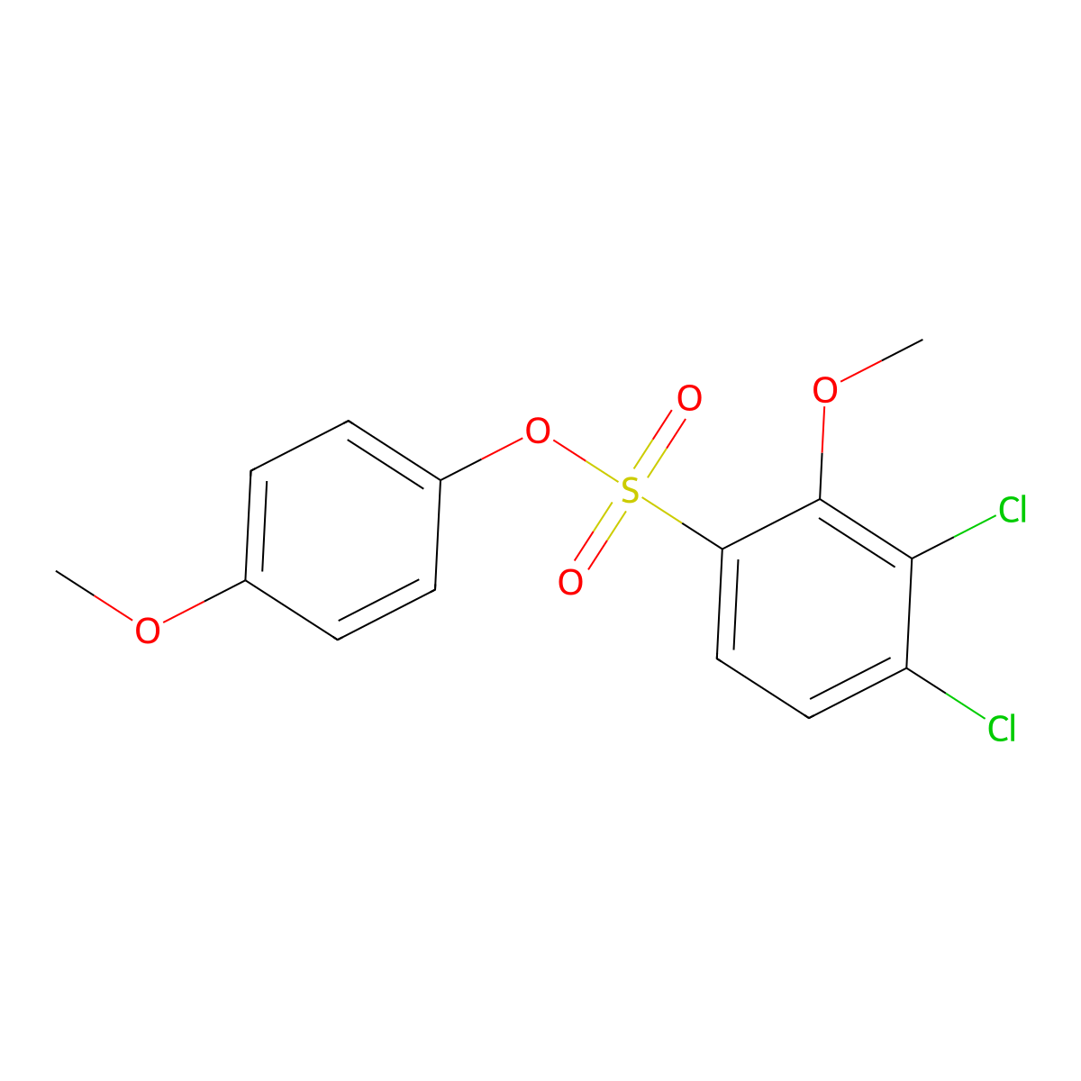(4-Methoxyphenyl) 3,4-dichloro-2-methoxybenzenesulfonate molecular structure, CAS 2361769-04-0