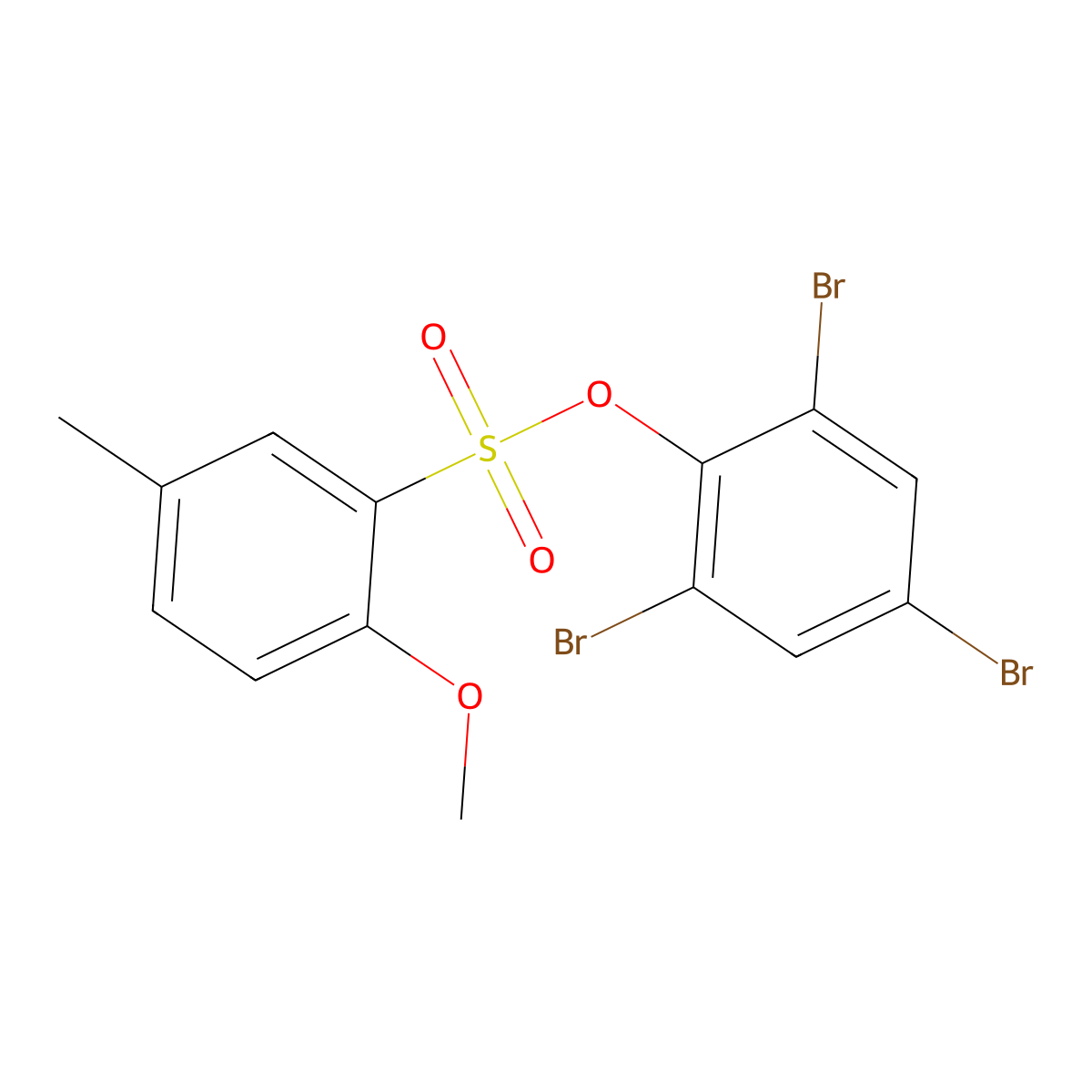 2,4,6-Tribromophenyl 2-methoxy-5-methylbenzene-1-sulfonate molecular structure, CAS 2361774-40-3