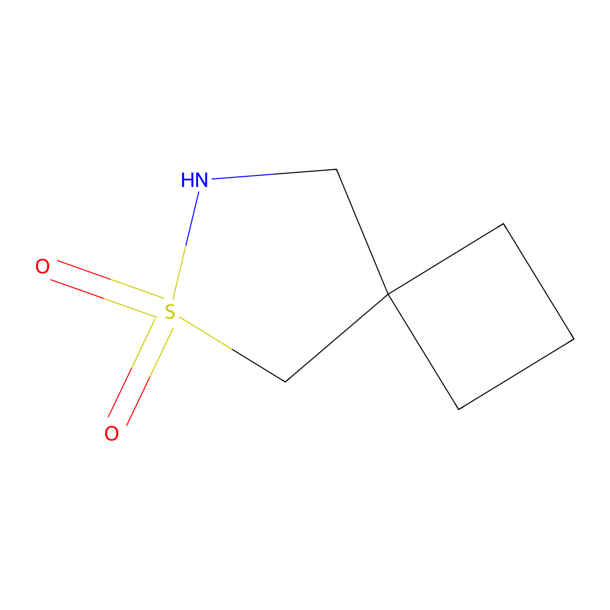 6lambda6-Thia-7-azaspiro[3.4]octane-6,6-dione molecular structure, CAS 2361792-29-0