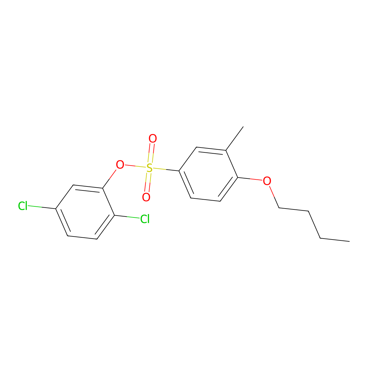 (2,5-Dichlorophenyl) 4-butoxy-3-methylbenzenesulfonate molecular structure, CAS 2361793-94-2