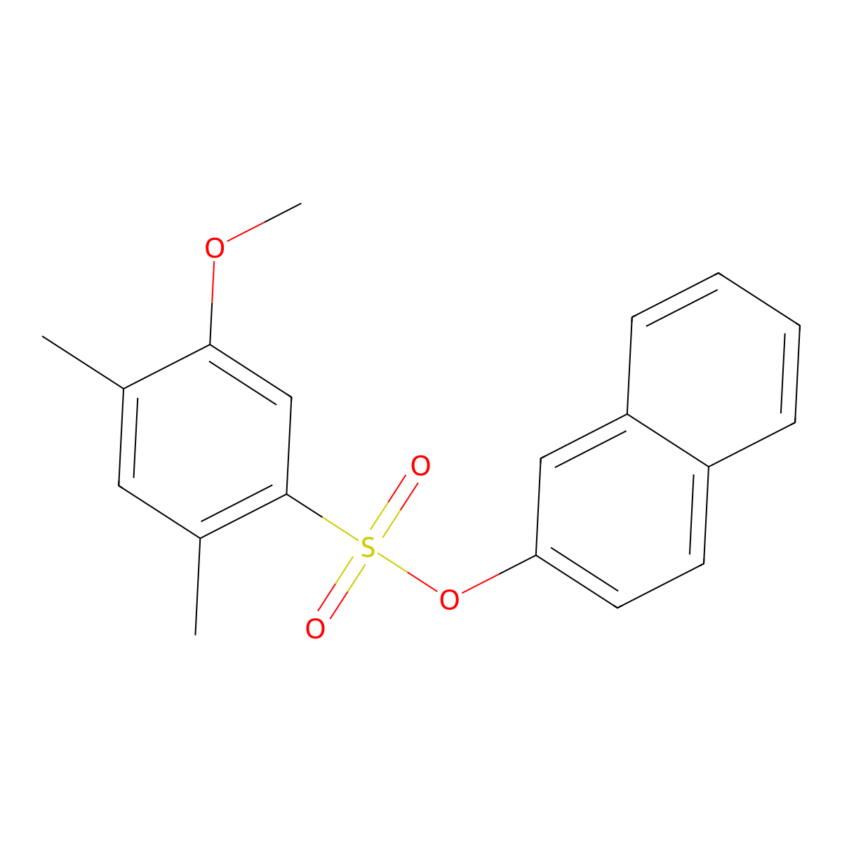 Naphthalen-2-yl 5-methoxy-2,4-dimethylbenzene-1-sulfonate molecular structure, CAS 2361794-01-4