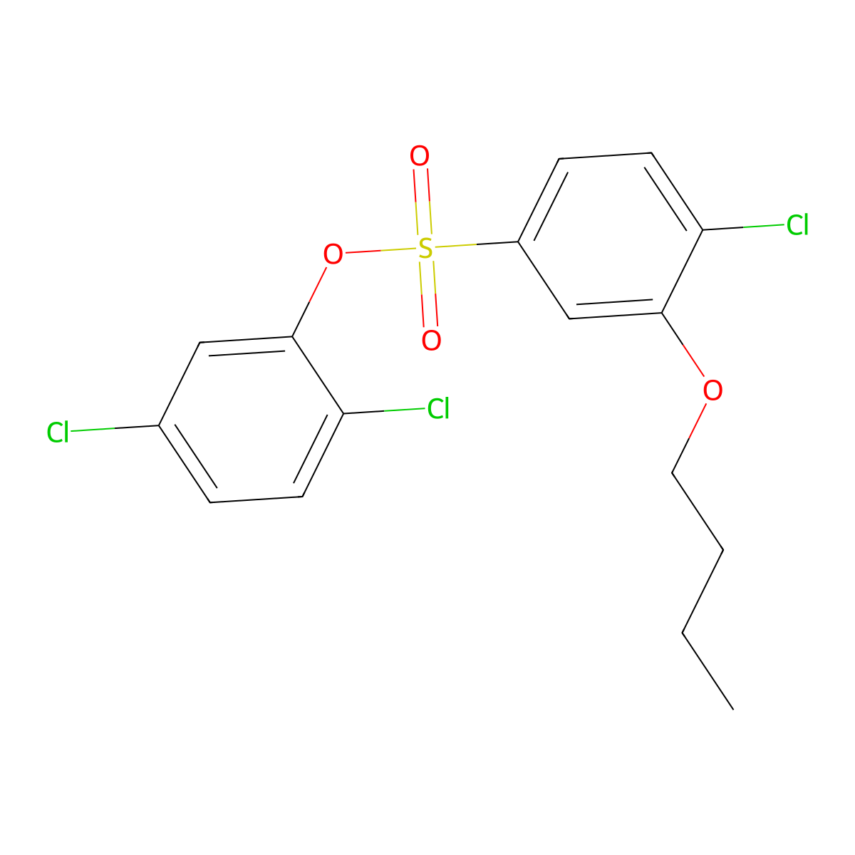 2,5-Dichlorophenyl 3-butoxy-4-chlorobenzene-1-sulfonate molecular structure, CAS 2361794-09-2