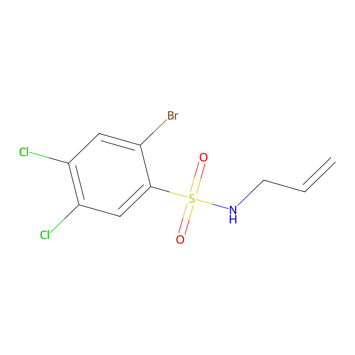 2-bromo-4,5-dichloro-N-(prop-2-en-1-yl)benzene-1-sulfonamide molecular structure, CAS 2361794-12-7