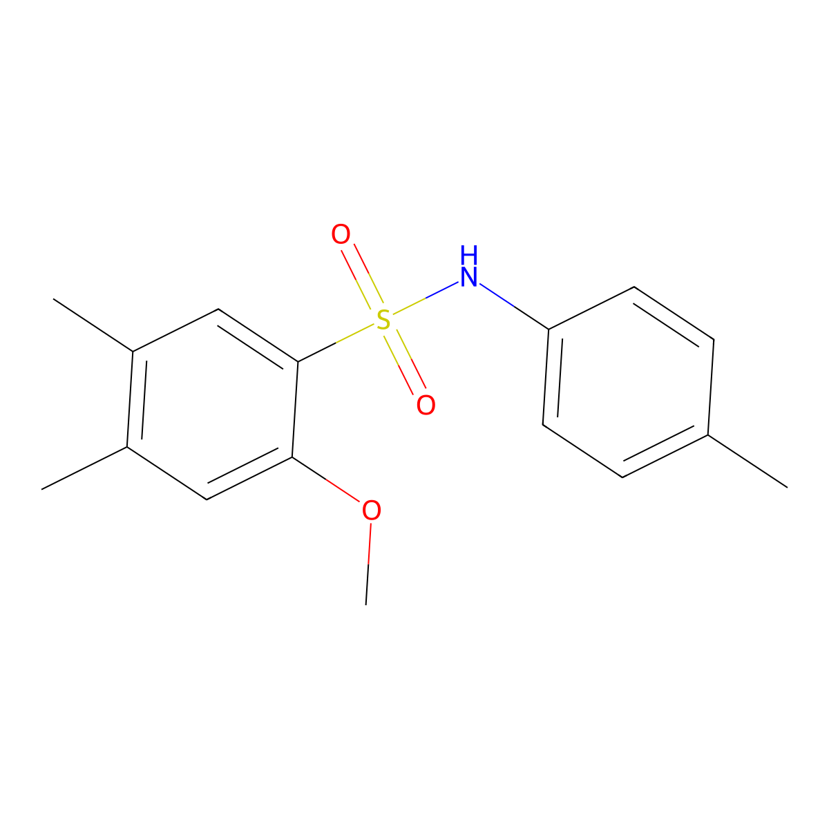 2-methoxy-4,5-dimethyl-N-(4-methylphenyl)benzene-1-sulfonamide molecular structure, CAS 2361795-29-9