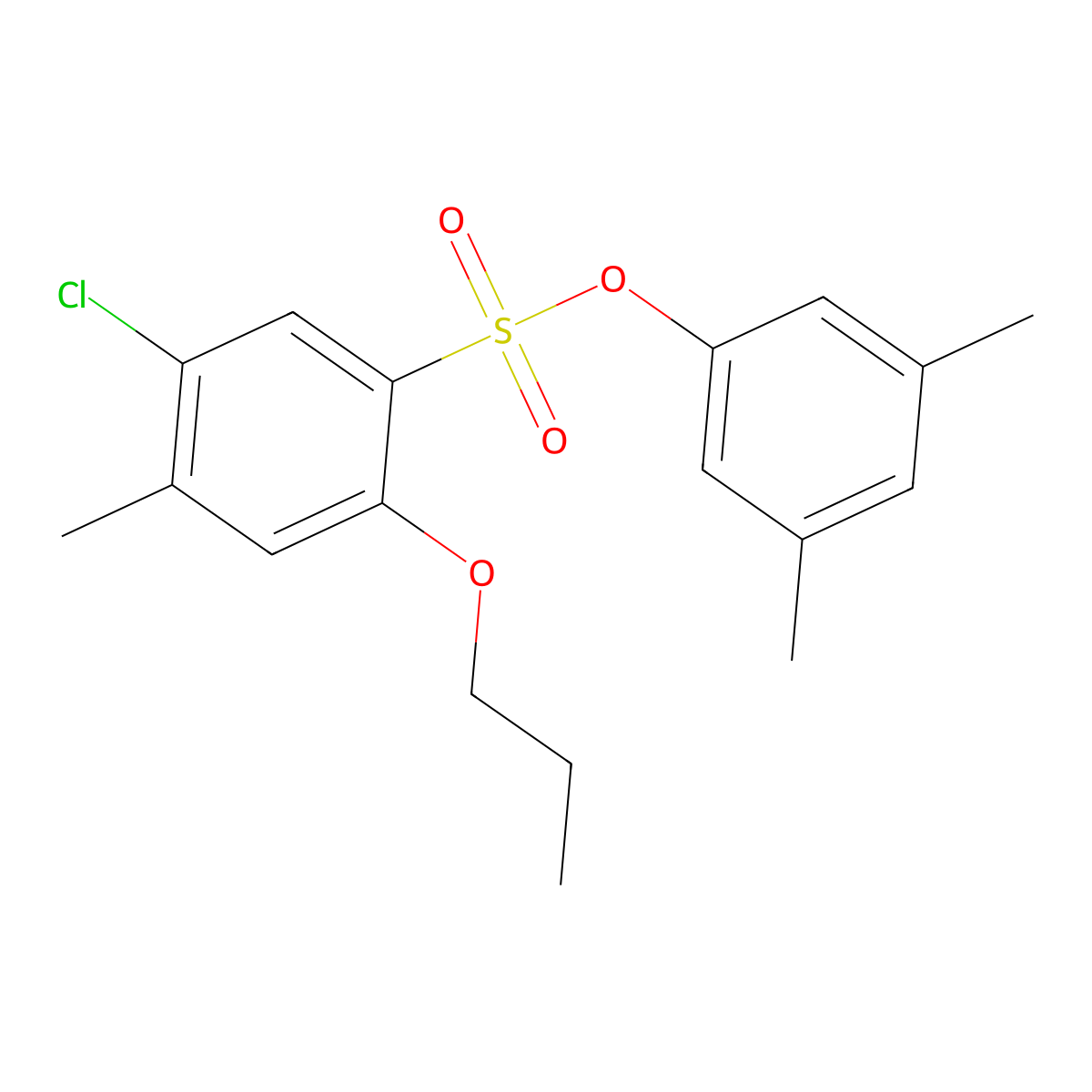 3,5-Dimethylphenyl 5-chloro-4-methyl-2-propoxybenzene-1-sulfonate molecular structure, CAS 2361796-07-6