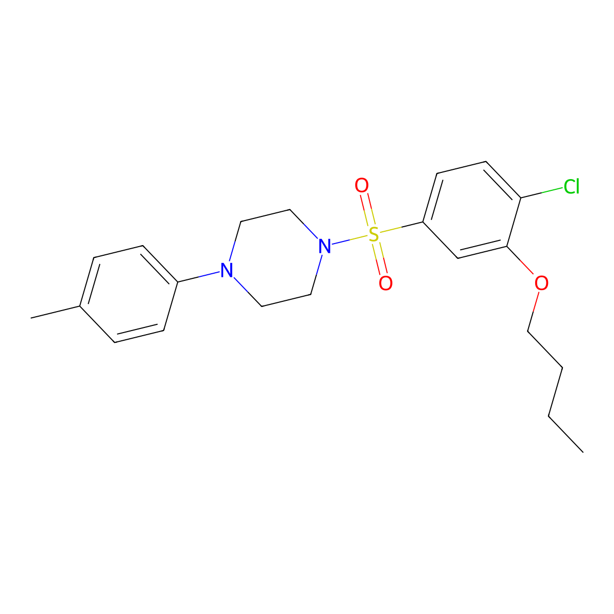 1-(3-Butoxy-4-chlorobenzenesulfonyl)-4-(4-methylphenyl)piperazine molecular structure, CAS 2361796-22-5
