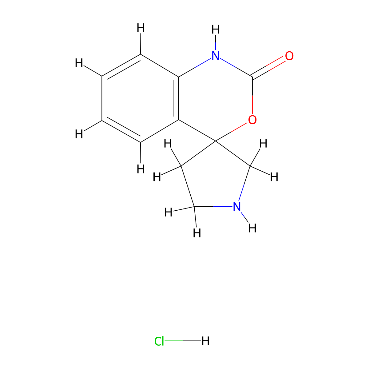 Spiro[benzo[D][1,3]oxazine-4,3'-pyrrolidin]-2(1H)-one hydrochloride molecular structure, CAS 2361802-65-3