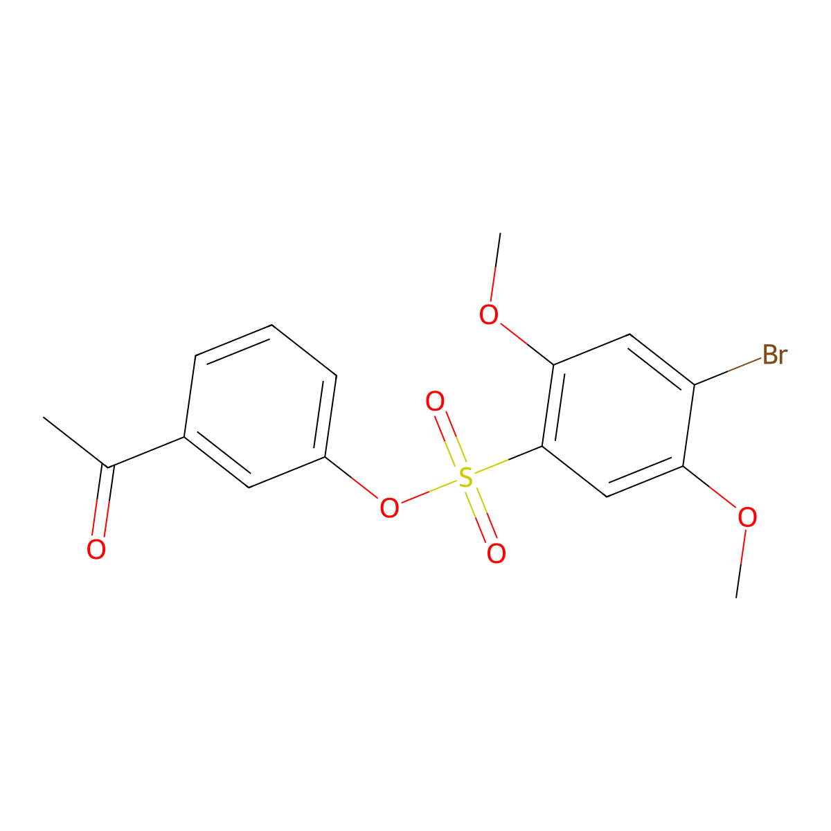 3-Acetylphenyl 4-bromo-2,5-dimethoxybenzene-1-sulfonate molecular structure, CAS 2361804-42-2
