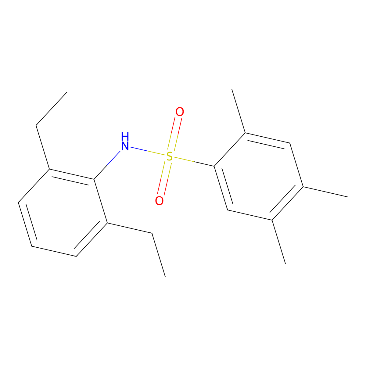 N-(2,6-diethylphenyl)-2,4,5-trimethylbenzene-1-sulfonamide molecular structure, CAS 2361821-44-3