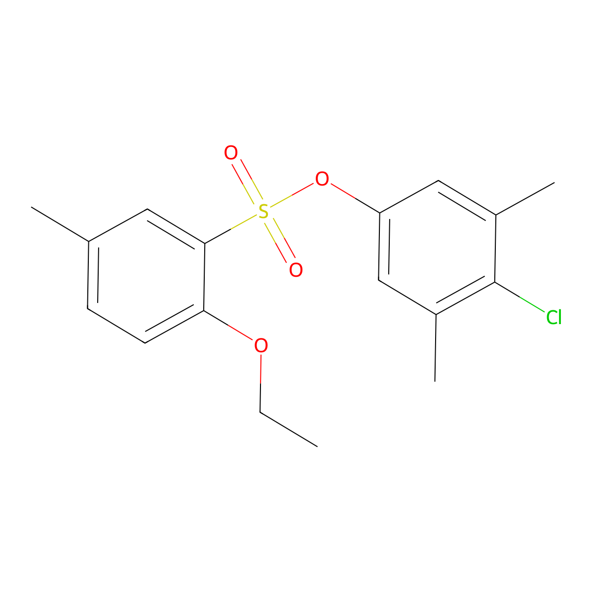 4-Chloro-3,5-dimethylphenyl 2-ethoxy-5-methylbenzene-1-sulfonate molecular structure, CAS 2361821-55-6