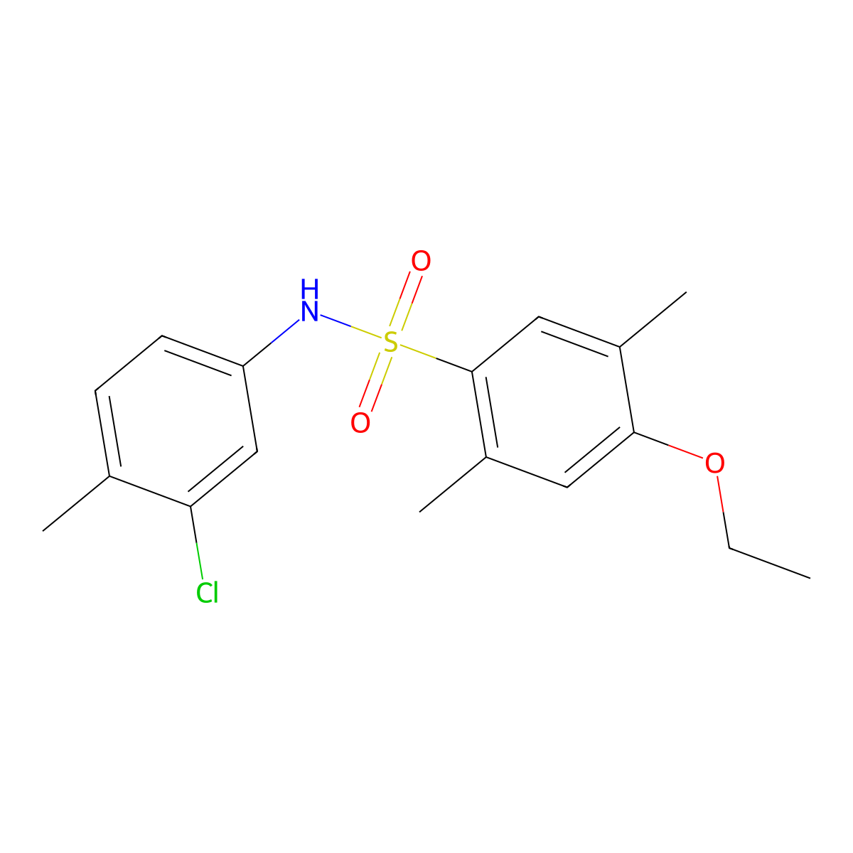 N-(3-chloro-4-methylphenyl)-4-ethoxy-2,5-dimethylbenzene-1-sulfonamide molecular structure, CAS 2361821-71-6
